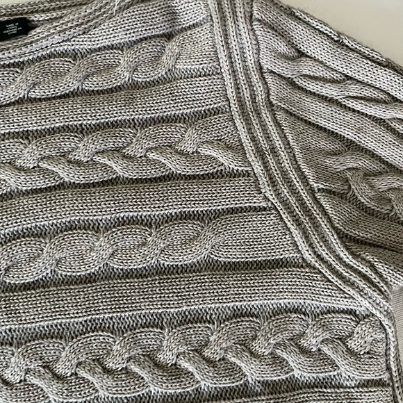 Ralph Lauren taupe ladies size S cable knit sweater. 58% cotton/42% viscose. - Picture 7 of 8